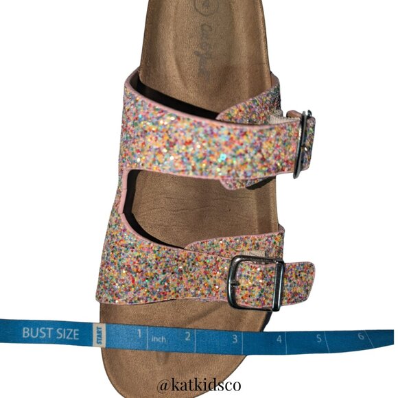 Cat & Jack Girls Glitter Buckle Sandals – Size 4 - Picture 9 of 13